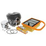 TS410 Service Kit Cylinder Piston, Air Filters, NGK Plug Fits Stihl TS410 TS420