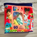 MEGA BLOKS First Builders Big Building Bag 60-Piece Interlocking Blocks 1+