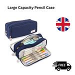 Pencil Case for Girls Boys Large Pencil Cases Big Capacity with 3 Compartments