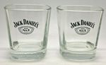 PAIR OF JACK DANIELS ROCKS GLASSES - GIFT SET PUB BAR WHISKEY 2 TWO TUMBLER 