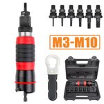 Rivet Nut Tool Riveter Rivnut Gun Electric Blind Riveting Kit 6x Mandrel M3-M10