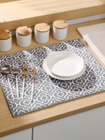 1pc Geometric Pattern Dish Drying Mat