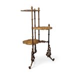 Art Nouveau Ornate Brass Stand Three Tier Cake Flower Stand