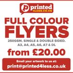 FLYERS LEAFLETS PRINTED FULL COLOUR 250GSM GLOSS PAPER A3 A4 A5 A6 A7 A8 DL MENU