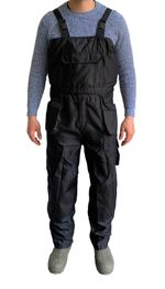UK Heavy Duty Bib and Brace Overalls Mens Work Trousers Multi Pocket Robust Knee