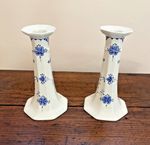 Franciscan Blue Denmark China Candlesticks
