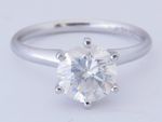2.00 Ct Lab Grown Diamond Engagement Ring 18K White Gold Solitaire Size 6, 7, 8