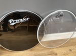 Premier + Evans G2 Bass Drum Heads 22" (Pair) / Black & Clear