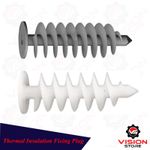 Thermal Insulation Fixing Plugs Spiral Anchor Styrofoam Dowels White & Grey