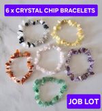 * 6 * x Crystal Chip Bracelets Reiki Bead Chakra Set Gift Stone Job Lot Party