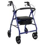 Lightweight Folding Aluminium Rollator Walker With Seat Walking Aid Brakes HMC
