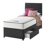 Single Plush Divan Bed Set 3FT Drawer Option With Mattress for Children & Adults