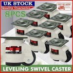 8PCS Heavy Duty Industrial Workbench Levelling Caster 2205lbs Workbench Wheels