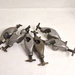 Vintage Gallenkamp Bosshead Adjustable Metal Screw Clamps Set of 6 Silver Jaw