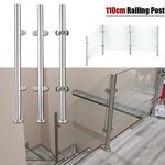 110CM Stainless Steel Glass Balustrade Posts Grade 316 Pole Clamp Railing Posts