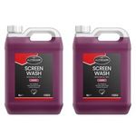 2x AUTOCARE Screen Wash -10C Cherry Scented 5L 5 Litres Removes Dirt Grime