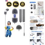 Extra-Long Dusters Kits with Extension Pole, Cobweb Duster, Microfiber Dustin...
