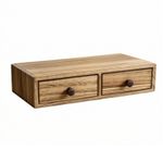 Wood-Grain Coffee Machine Stand with Drawers Rustic Coffee Maker Organizer with