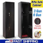 3/6 Gun Cabinet Grey Extra Wide And Deep BS7558/92 7 Lever Locks Police Approved