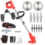 SHALL 24V Electric Strimmer Grass Trimmer Weed Cutter Garden Edger,2 Battery NEW
