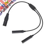 Black Aviation Headset GA Dual Plugs to for Airbus 5 Pin XLR Headset Adapter