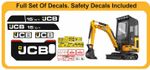 JCB 15C-1 Mini / Micro Digger Sticker / Decal Kit . Safety Stickers Included