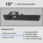 3D Printed 19" 2U Rack Mount for GMKtec K6 K7 Mini PC Single Dual Triple PETG