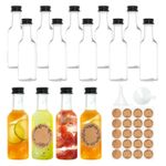 Mini 50ml Plastic Liquor Bottles with Black Lid - Perfect for Bridal Showers