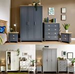 Lancaster Range 3 / 4 Piece Bedroom Furniture Set Wardrobe 4 Drawer Chest  Table