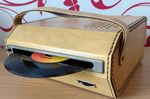 Retro 1960s Front Load Slot RECORD PLAYER Portable Battery Op SPEED IS FAST/SLOW