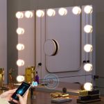 LED Hollywood Makeup Mirror Large Vanity Light Mirror with 15 Dimmable LED
