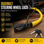 Car Steering Wheel Lock & Seat Belt Lock Anti-Theft Security Device with 3 Keys