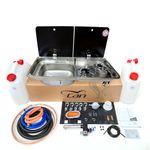 Can FL1766 LH Double Burner Hob/ Sink with Cold Kit