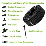 Porous Pipe Soaker Hose Leaky Pipe & Choice of Accessories Watering Kit Set