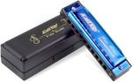EASTTOP Harmonica 10Hole Blue Diatonic Harmonica Blues Harp Mouth Organ Gift New