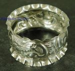 Antique Solid Silver Pie Crust Floral Embossed Napkin Ring 1912 Unpersonalised