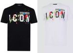 DSQUARED2 ICON SPLASH White/Black T-SHIRT S to XXL UK SIZE FREE FAST DELIVERY DQ