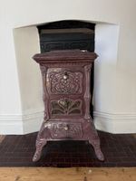 19th Century European Pastel Purple Enamelled Beautiful  Woodburner
