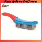 Heavy Duty Wire Brush Stainless Steel Bristles Plastic Handle Rust Paint Remover