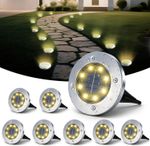 SOLAR POWERED LED LIGHTS FOR GARDEN PATIO PATHWAY STAINLESS STEEL OUTDOOR LIGHT