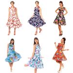 Job Lot of Ladies Retro Vintage 1950’s Summer Dresses - 50pcs Wholesale Bundle