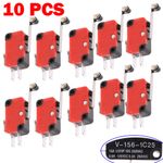 10X For Omron Micro Limit Switch V-156-1C25 with 1" Roller Lever 15A 125/250VAC