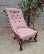 Victorian Walnut Slipper Back Nursing Chair
