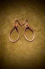 Simple Handmade Rustic Hammered Copper Teardrop Dangle Women's Earnings