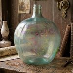 Vintage Large Glass Carboy Demijohn Terrarium Clear/Green Glass Planter Bottle