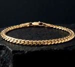 Heavy Men's 14k Gold Stamped Miami Cuban Link Bracelet 8" Inches 5MM