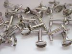 10 Cufflinks Blanks Settings Fits 12mm (1/2") Cabochons Cuff Links Bezel Setting