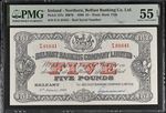 About UNC 5 pounds 1966 Belfast Banking Co. Ltd 127c PMG 55 EPQ Northern Ireland