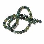 Green Moss Agate Beads Plain Round 6mm Strand Of 60+