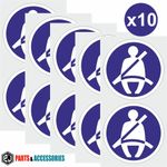 10x 2" Please Fasten Your Seat Belt must be worn vinyl sticker Sign Car Decals